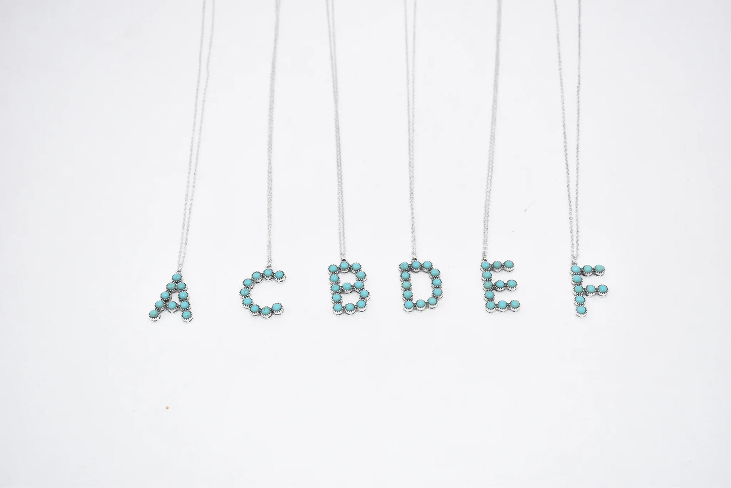Turquoise Initial Necklace
