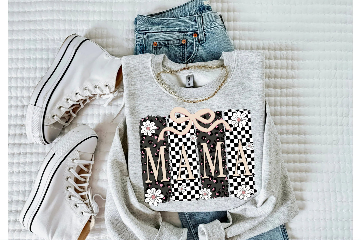 Mama Nude Checkered Pink Cheetah