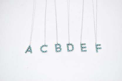 Turquoise Initial Necklace