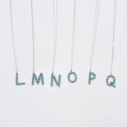 Turquoise Initial Necklace