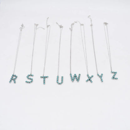 Turquoise Initial Necklace