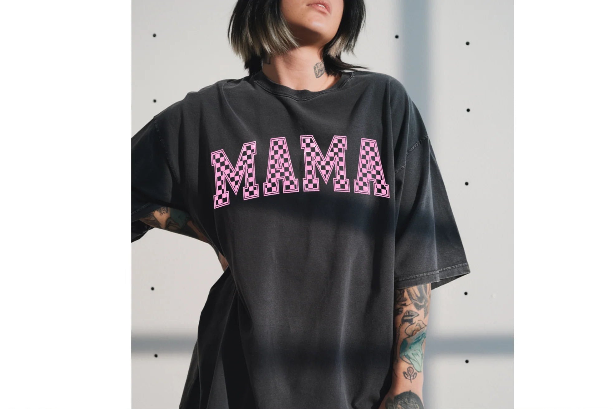 Mama Pink Checkered