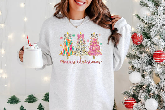 Merry Christmas Pink Gold Tree