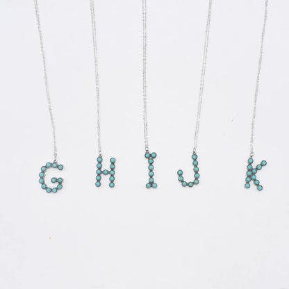 Turquoise Initial Necklace
